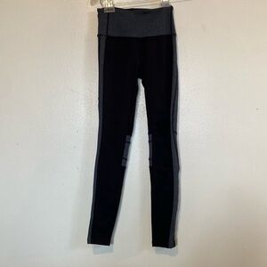 Free People black Gray cotton blend pocket in waistline stretchy ribbed pants